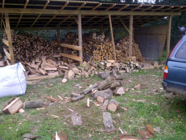 Our wood shed - when full it will hold 12 cords of firewood. Enough for 3 winters.